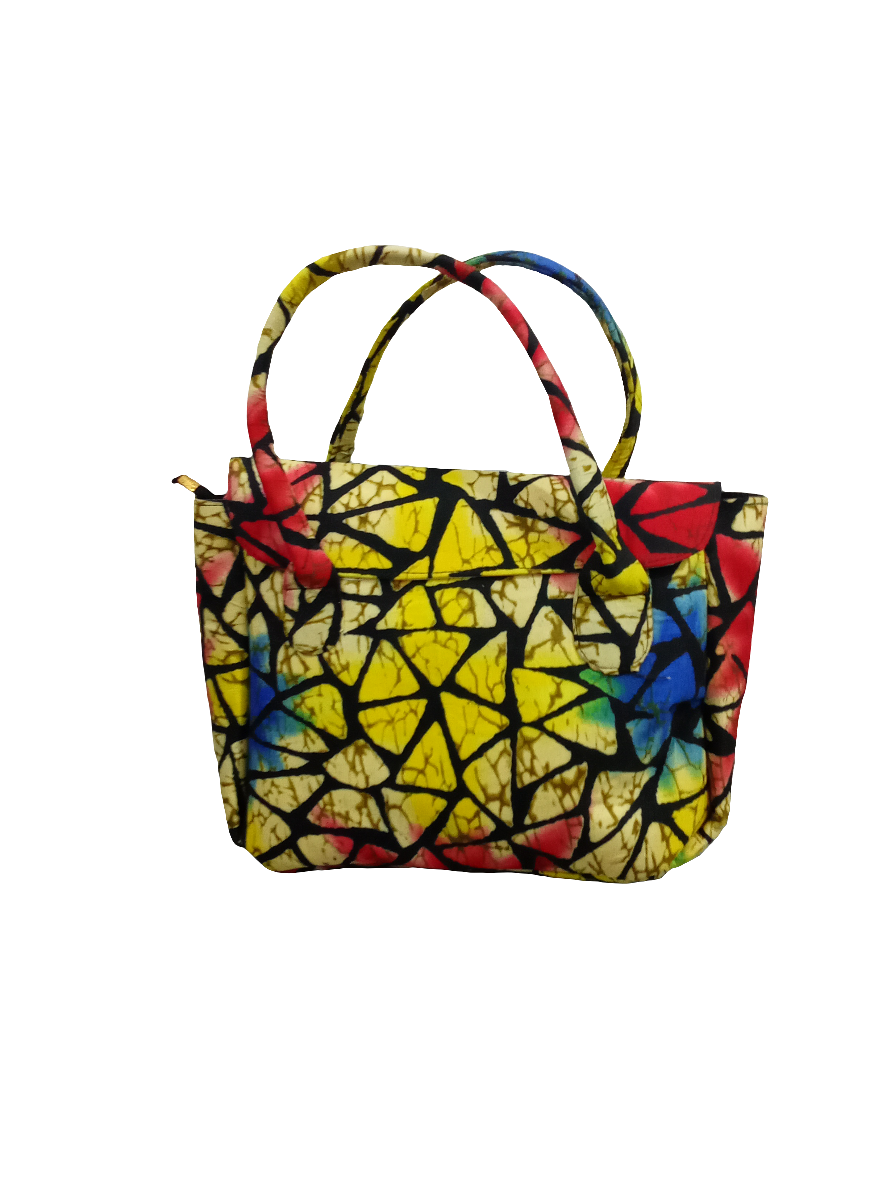 Ankara Madam Hand Bag, Red, Blue and Yellow | BST8a