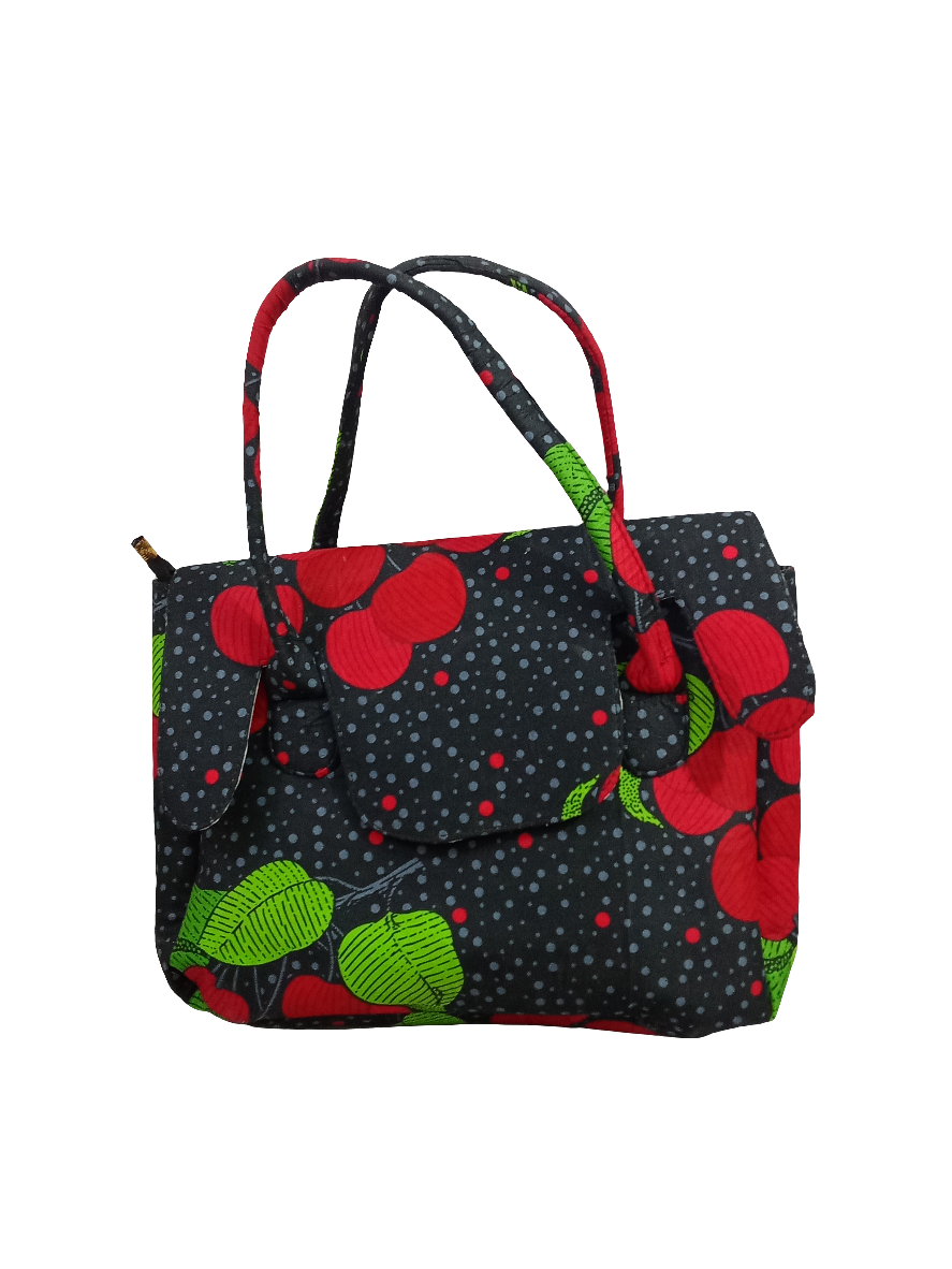 Ankara Madam Hand Bag, Red and Green | BST7a
