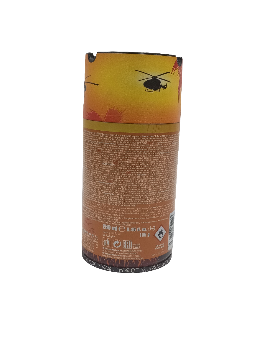 Storm For Men King Kong Perfumed Deodorant Body Spray 250ML, Orange | TNB25b