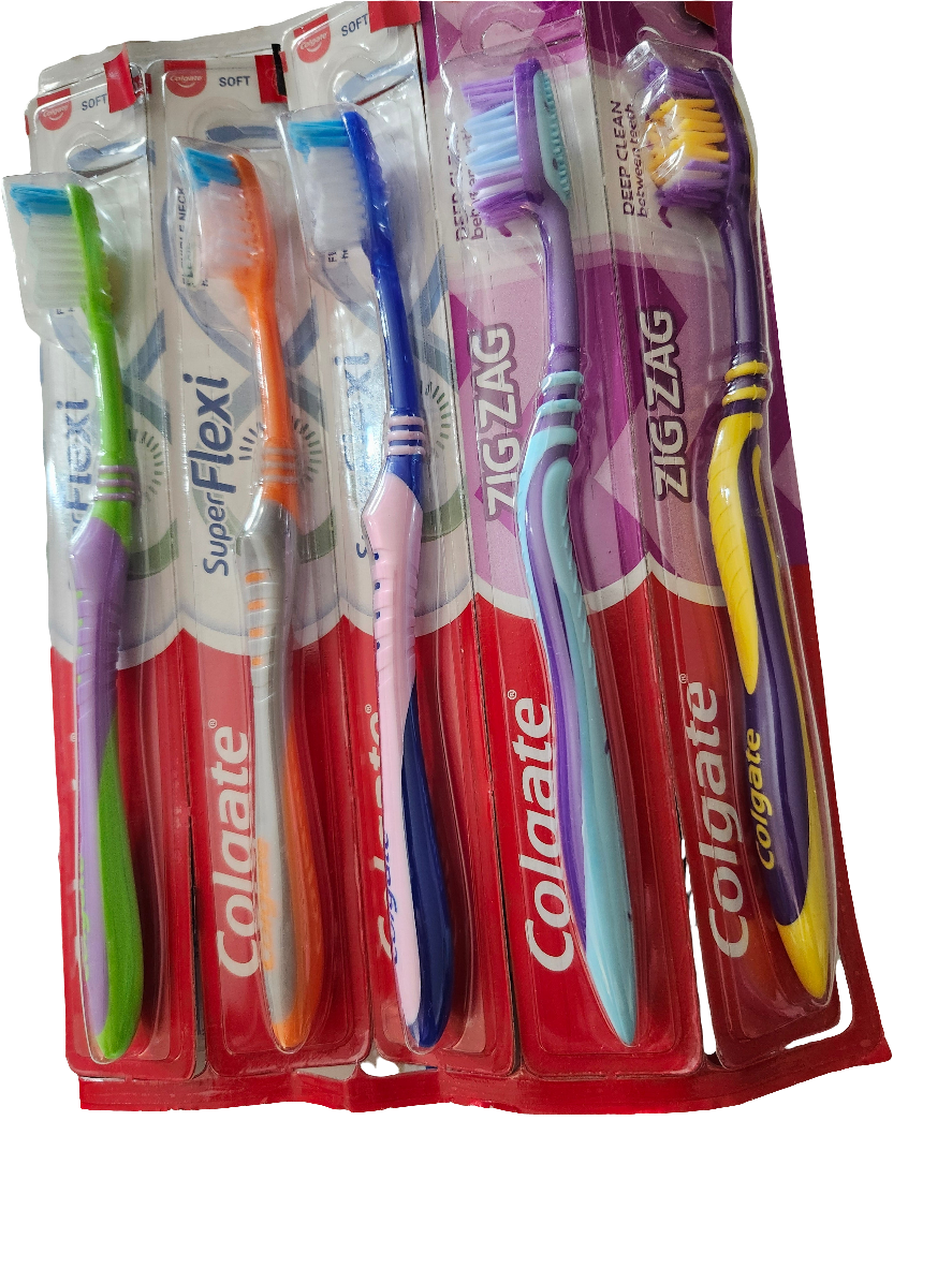 Colgate Toothbrush for Adults, 3 Super Flexi and 2 Zig Zag Soft, 5 Count | 2BLTN131XB