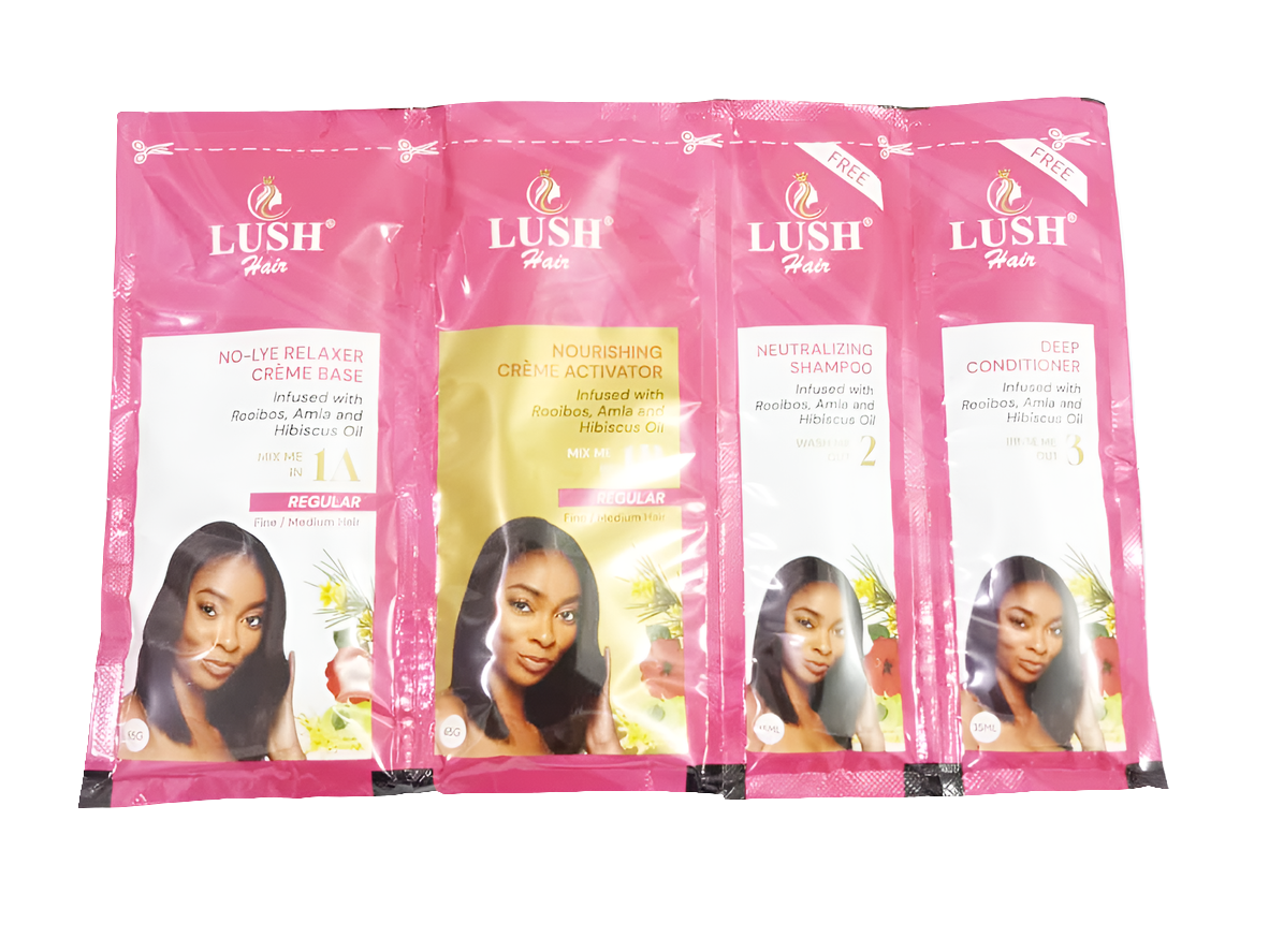 Lush Hair No Lye Relaxer Creme Base Infuse with Rooibos, Amla and Hibiscus Oil, 200g | UGM6a