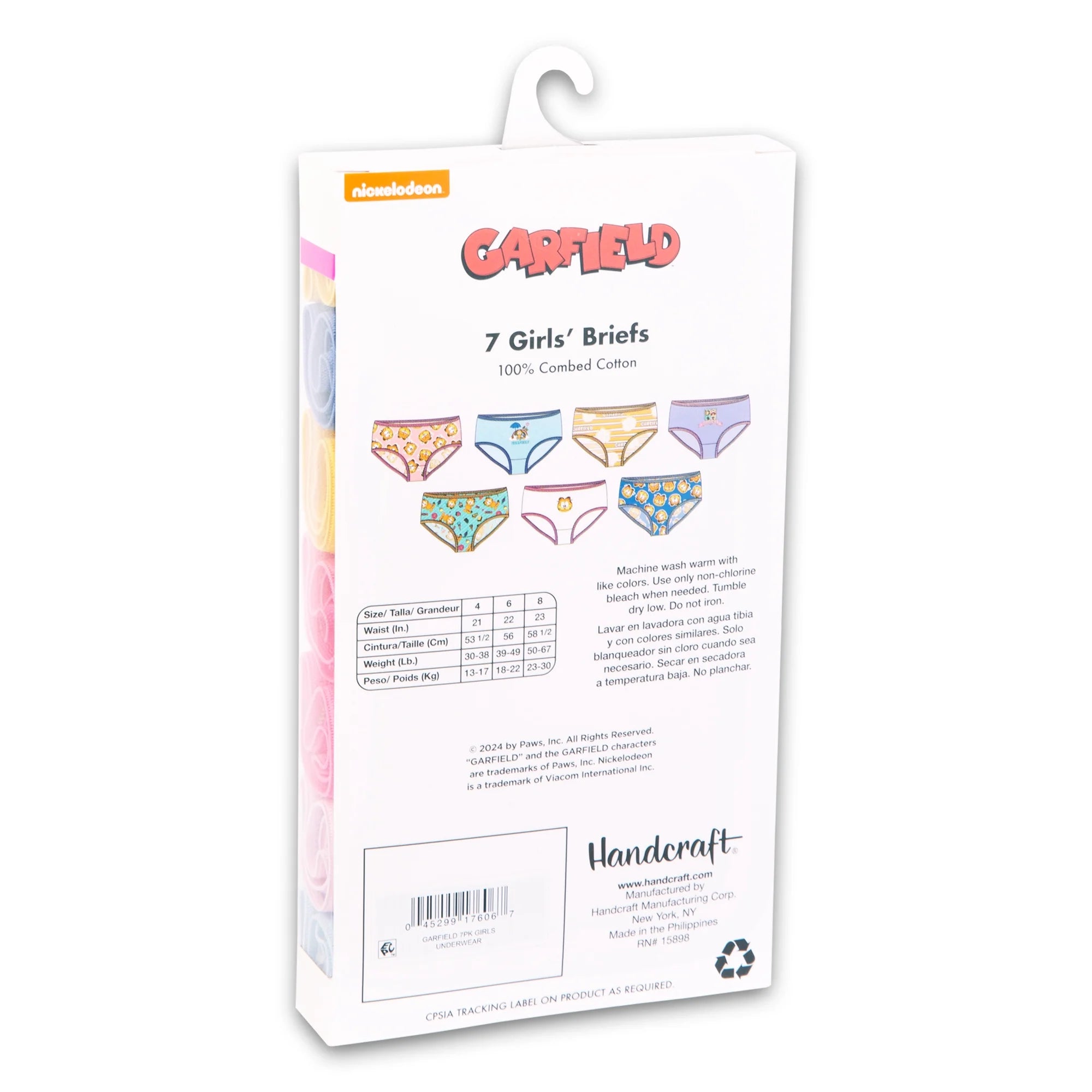 Garfield Girls Cotton Brief Character Underwear, 7-Pack, Size 4-8 |  WTWL1022XA