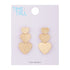 Time and Tru Women's Goldtone Textured Heart Cascading Earrings  |   WTWL1097XA