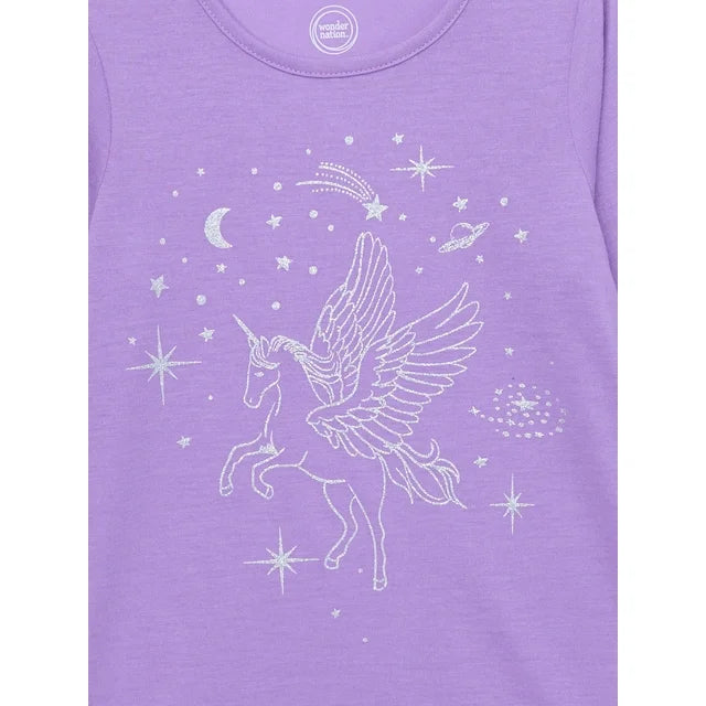 Wonder Nation Girls Long Sleeve Sleep Gown Pajama, Sizes 4-18 & Plus | WTWL419XA