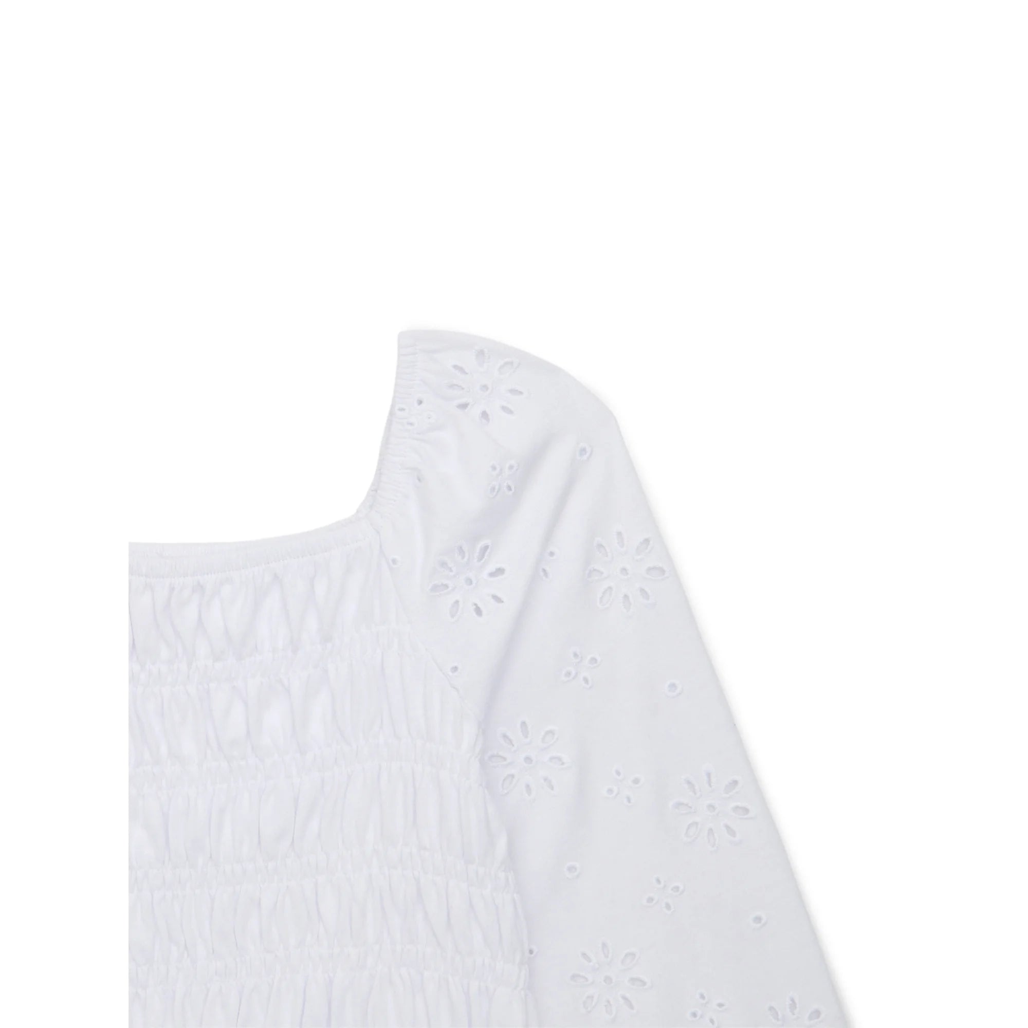 Wonder Nation Girls Smocked Eyelet Top with Long-Sleeves, Sizes 4-18 & Plus  |   WTWL809XA