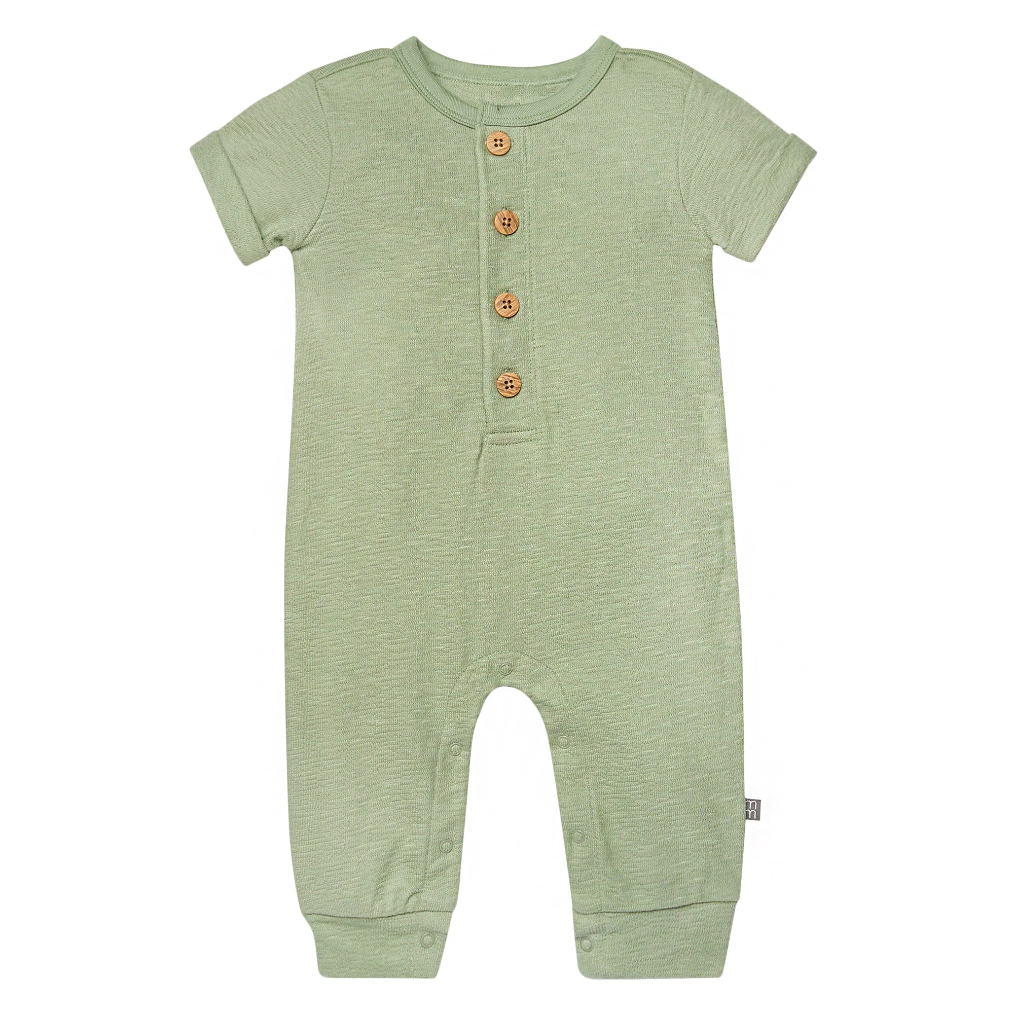 Modern Moments by Gerber Gender Neutral Short Sleeve Henley Romper, Sizes 0/3 Months - 24 Months | WTWL979XA