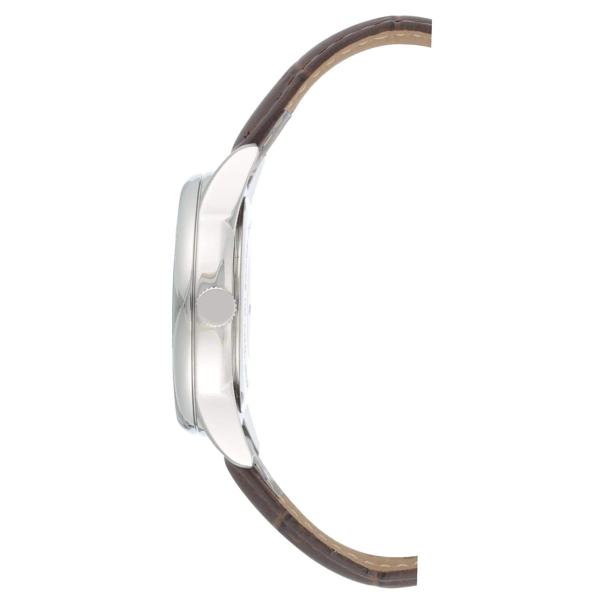 Armitron Men's Day Date Brown/Blue Leather Strap Dress Watch | WTWL796XA