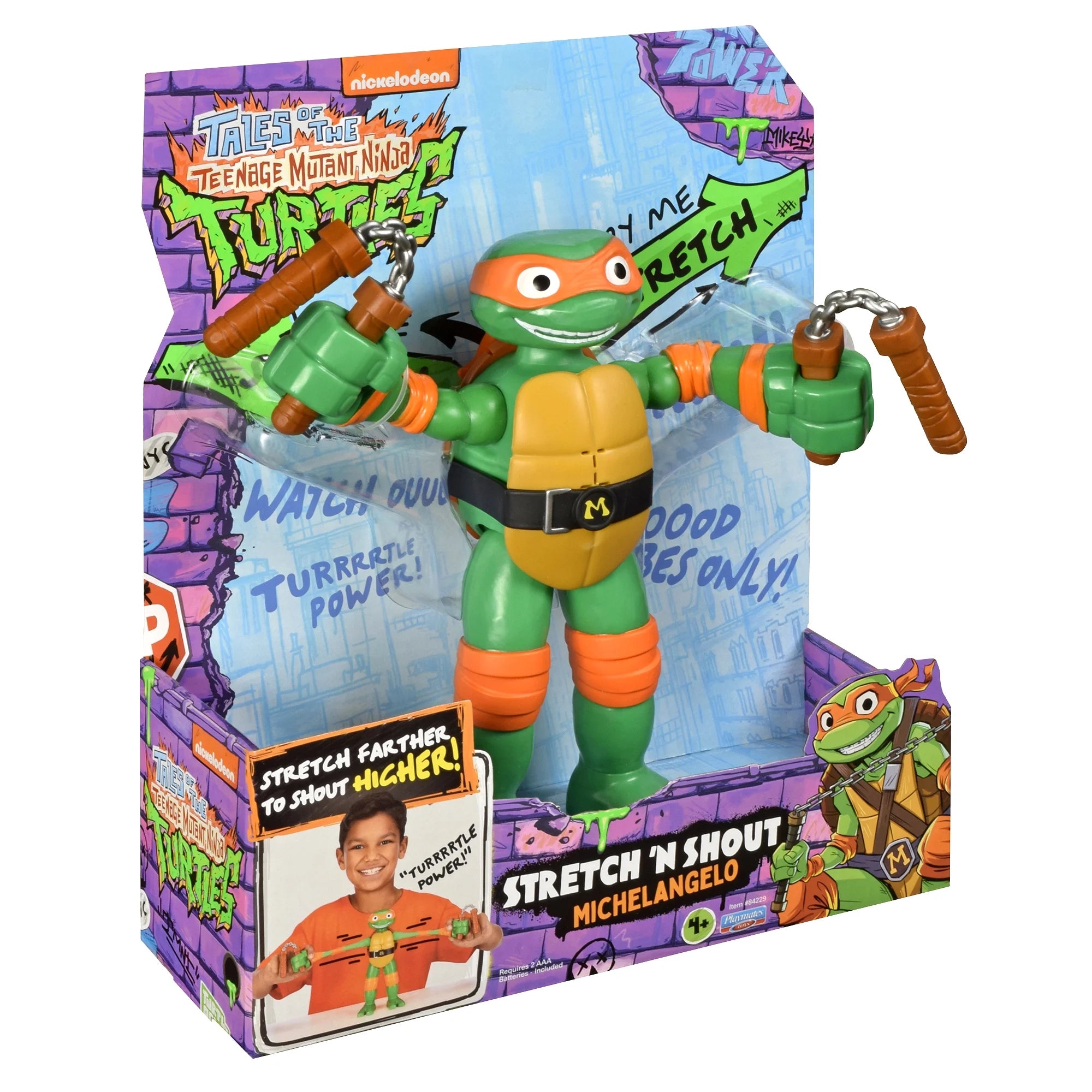 Teenage Mutant Ninja Turtles: 10" Stretch N Shout Michelangelo Figure by Playmates Toys  | WTWL1105XA