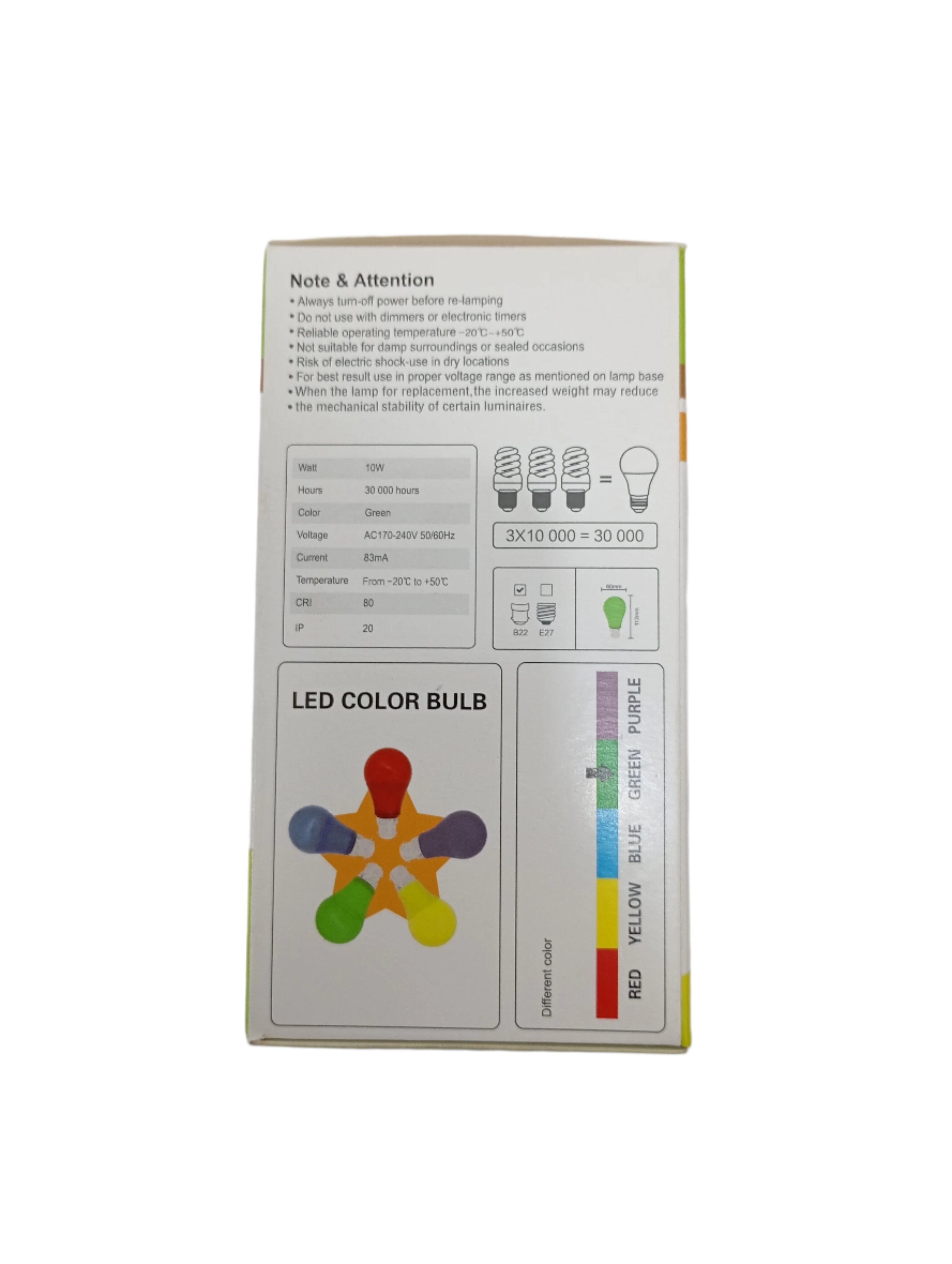 CTorch LED Color Light Bulb (Pin) 10W Green| CVE3a