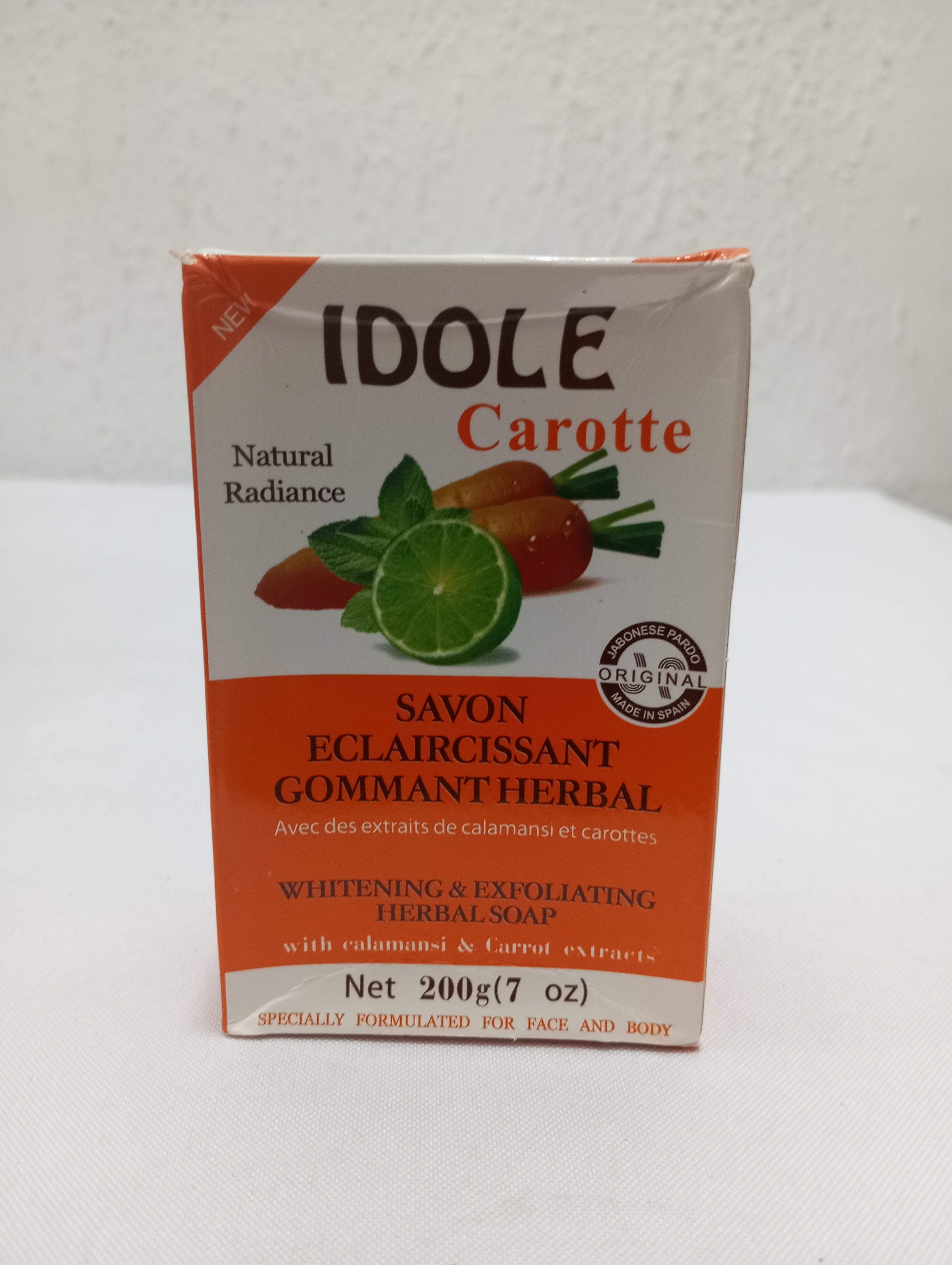 Idole Carrotte Natural Radiance Soap 200g, Orange | BSE12a