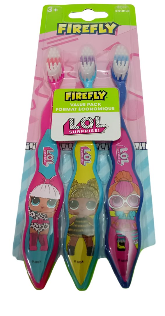 FireFly Kids Toothbrush Set LOL Surprise (3 Pieces/Pack) | DLTR22