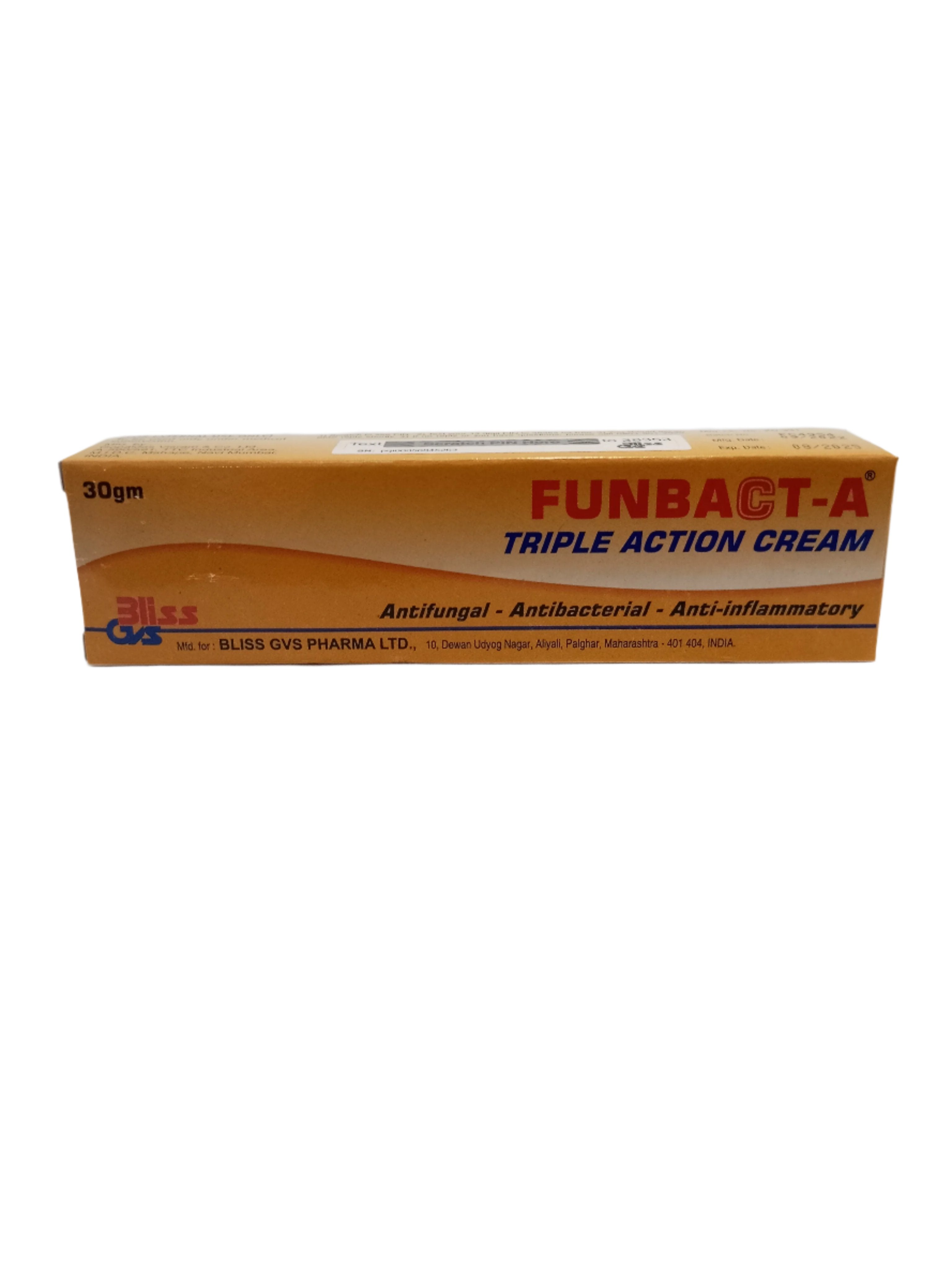 Funbact-A Triple Action Cream 30g, Yellow | BSE20a