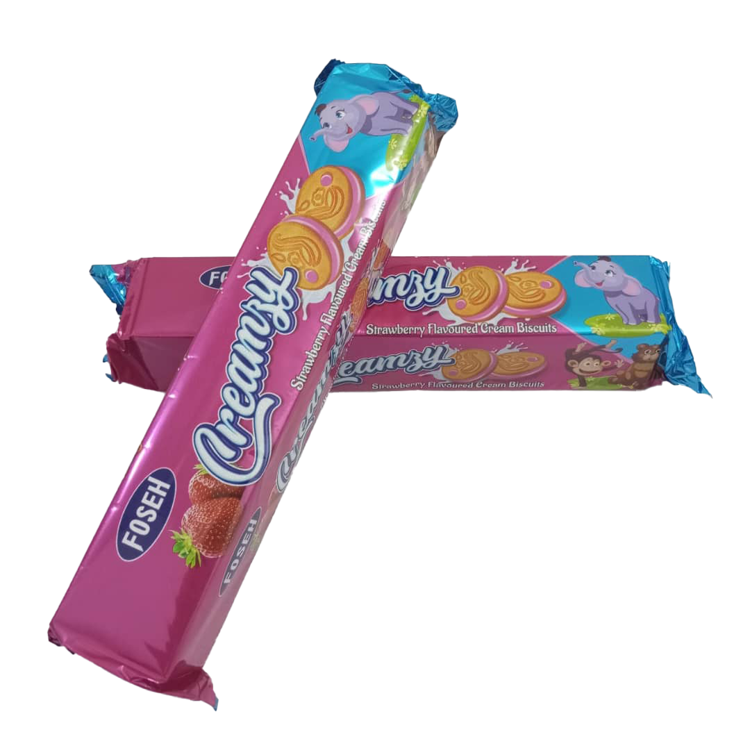 Foseh Creamzy Strawberry Flavoured Cream Biscuits, 150g | GMP13b