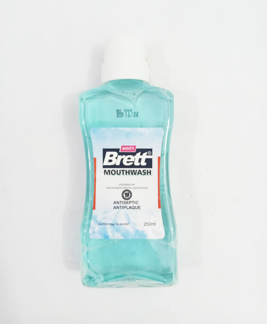 Minty Brett Mouth Wash Antiseptic Antiplaque, 250ml | EVG6a