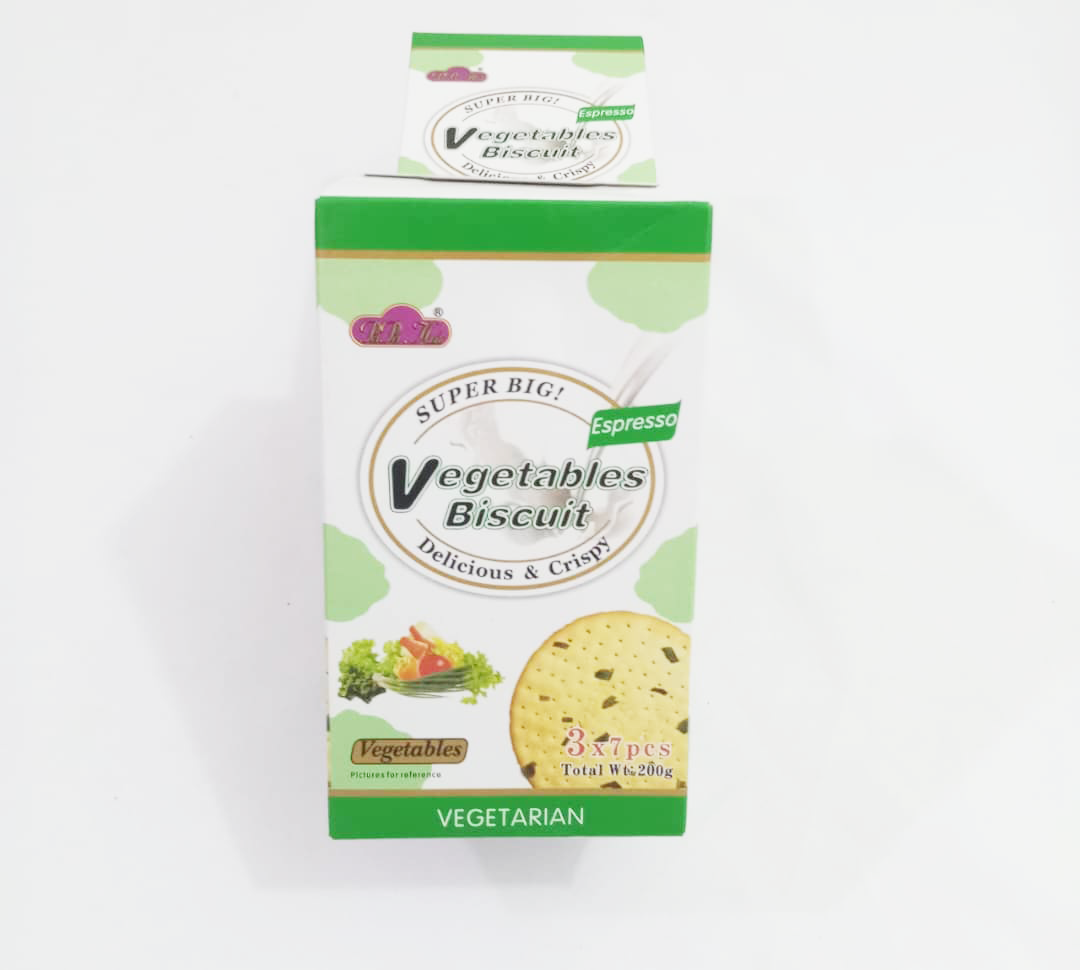 Super Big Espresso Vegetables Biscuit 3x7 Pieces, 200g |GMP22a