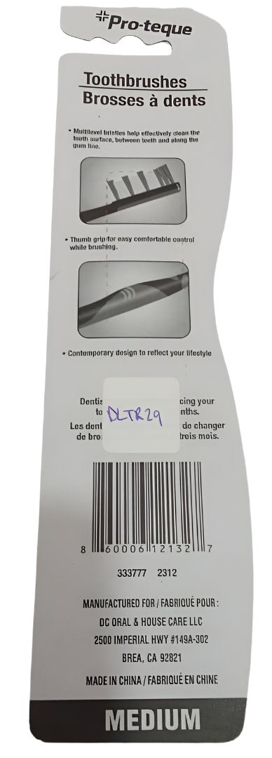 Proteque Medium Toothbrush (2 Pieces/Pack) | DLTR29