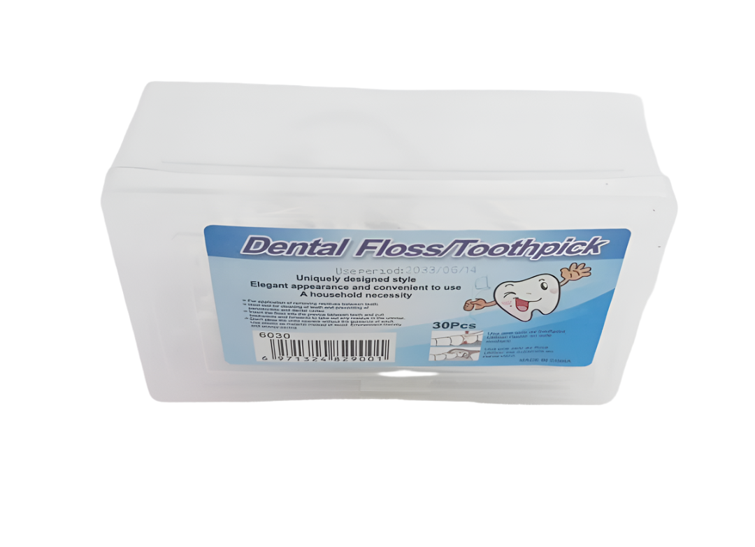 Dental Floss/Toothpick 30 pieces, White | GMC6b