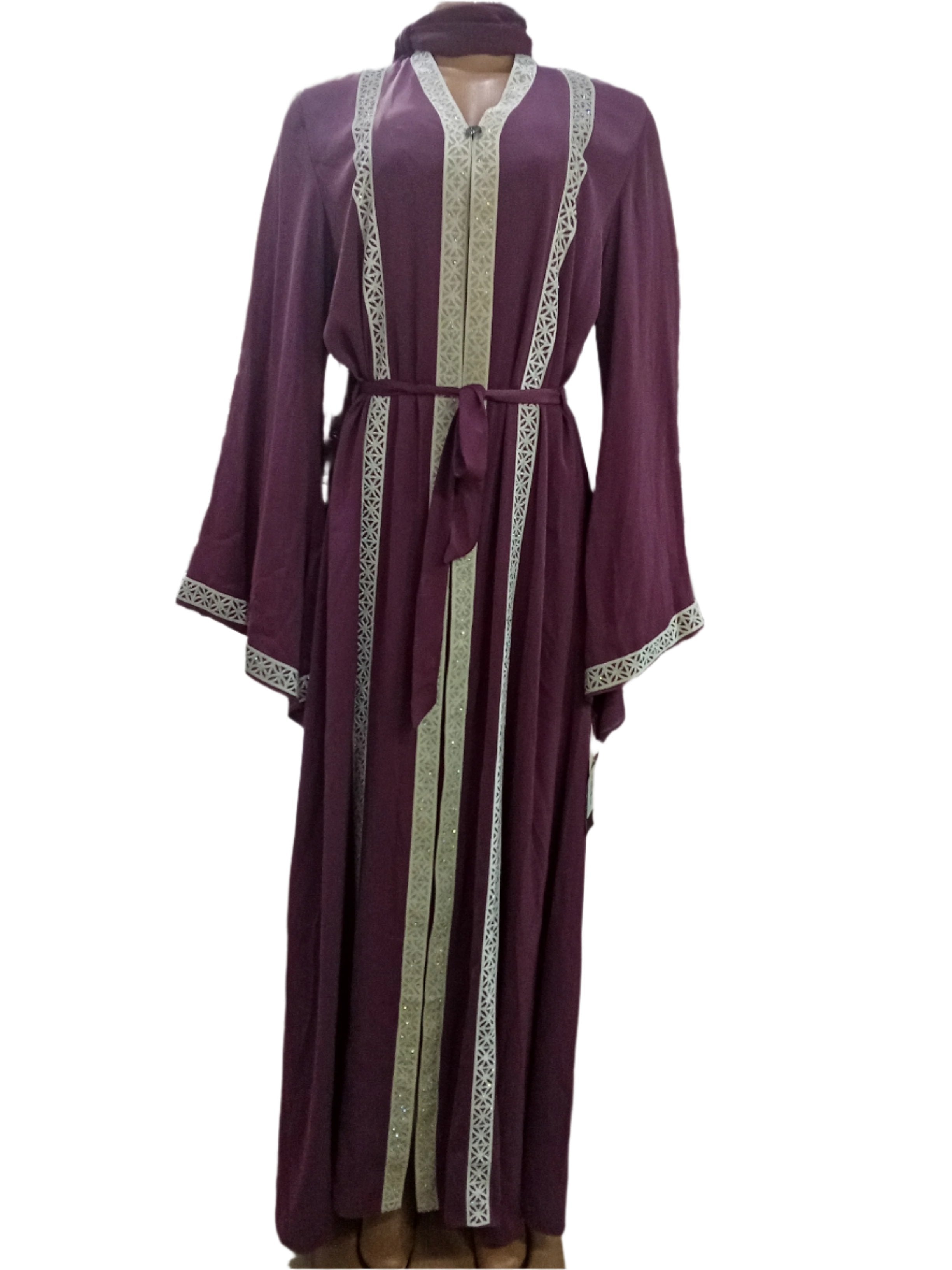 Classy Stylish Turkey Abaya Gown (Dress) XL, Purple | MBE5b