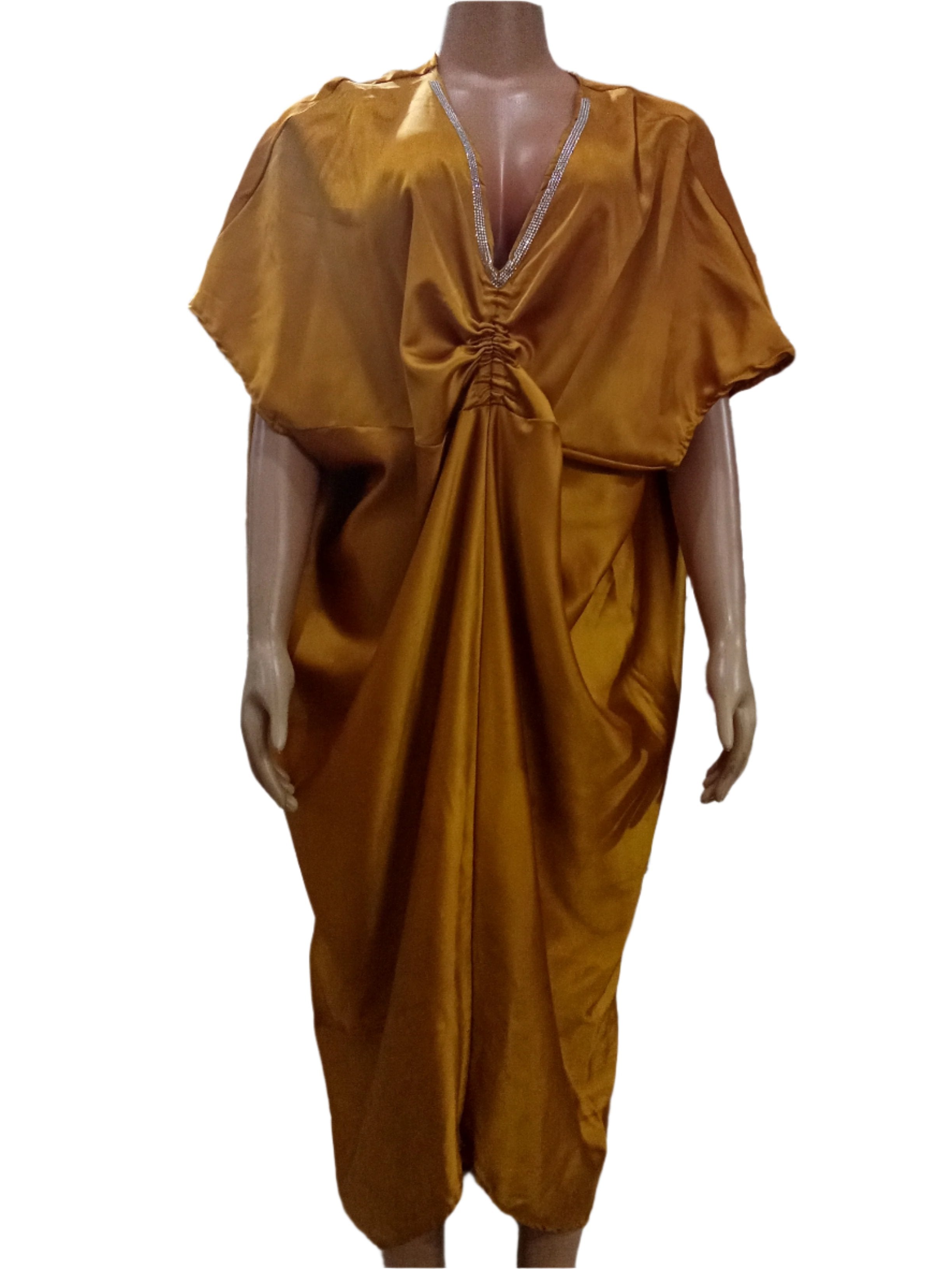 Beautiful Ladies Golden Yellow Gown (Dress) Large, Golden | NBN1a