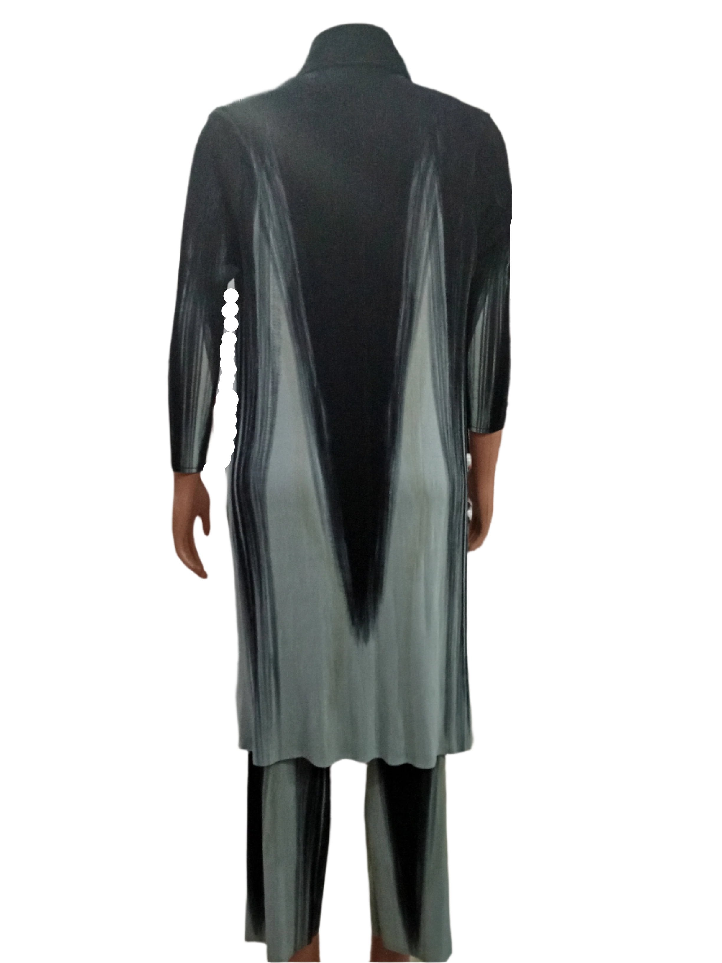 Trendy Turkey Abaya Matching Set (Shirt and Pants) Free size, Black and Blue | MBE4a