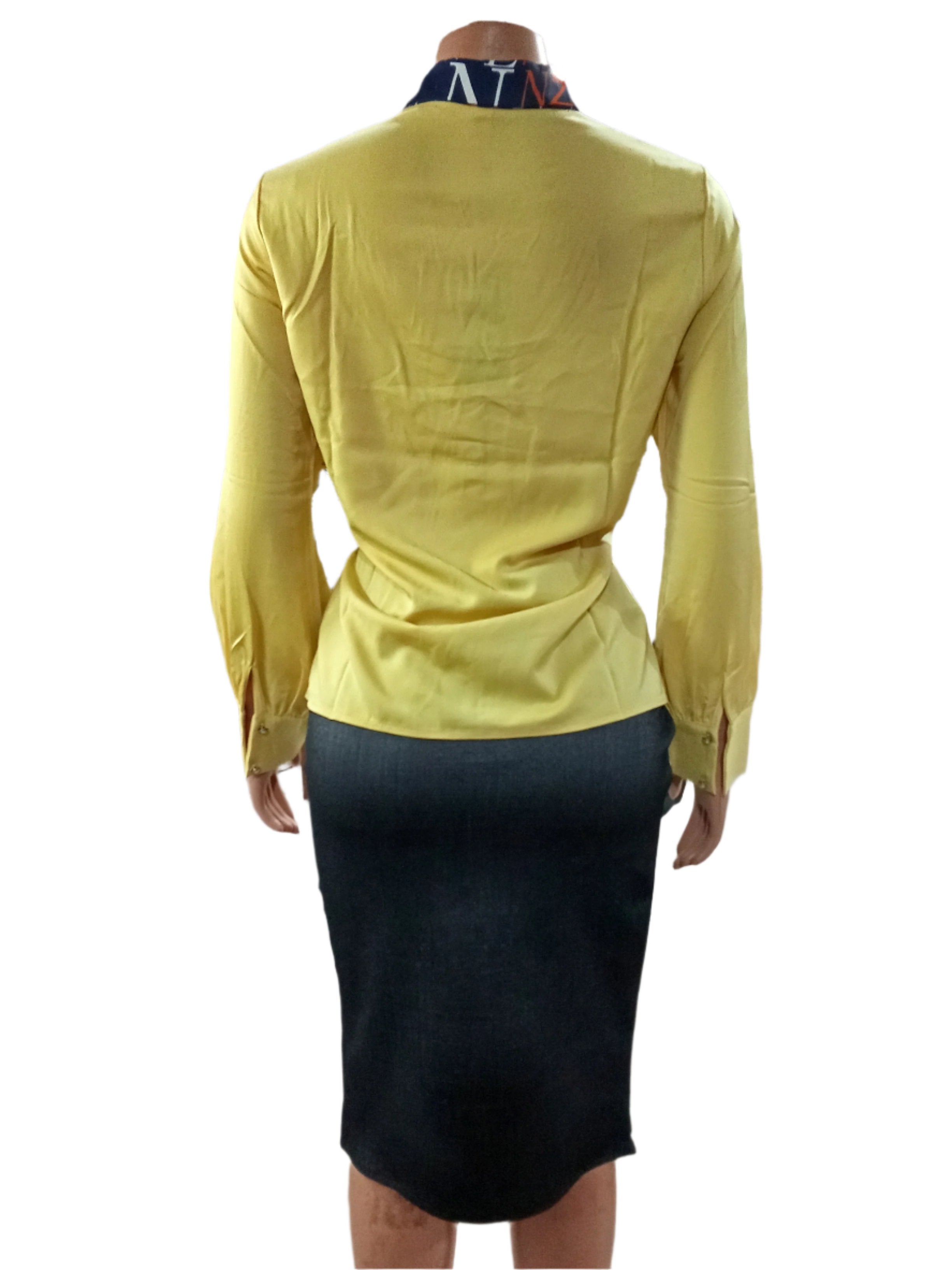 Top Fashion Skirt and Blouse Set for Ladies XL Yellow Top & Free Size Black Skirt | DBK2c