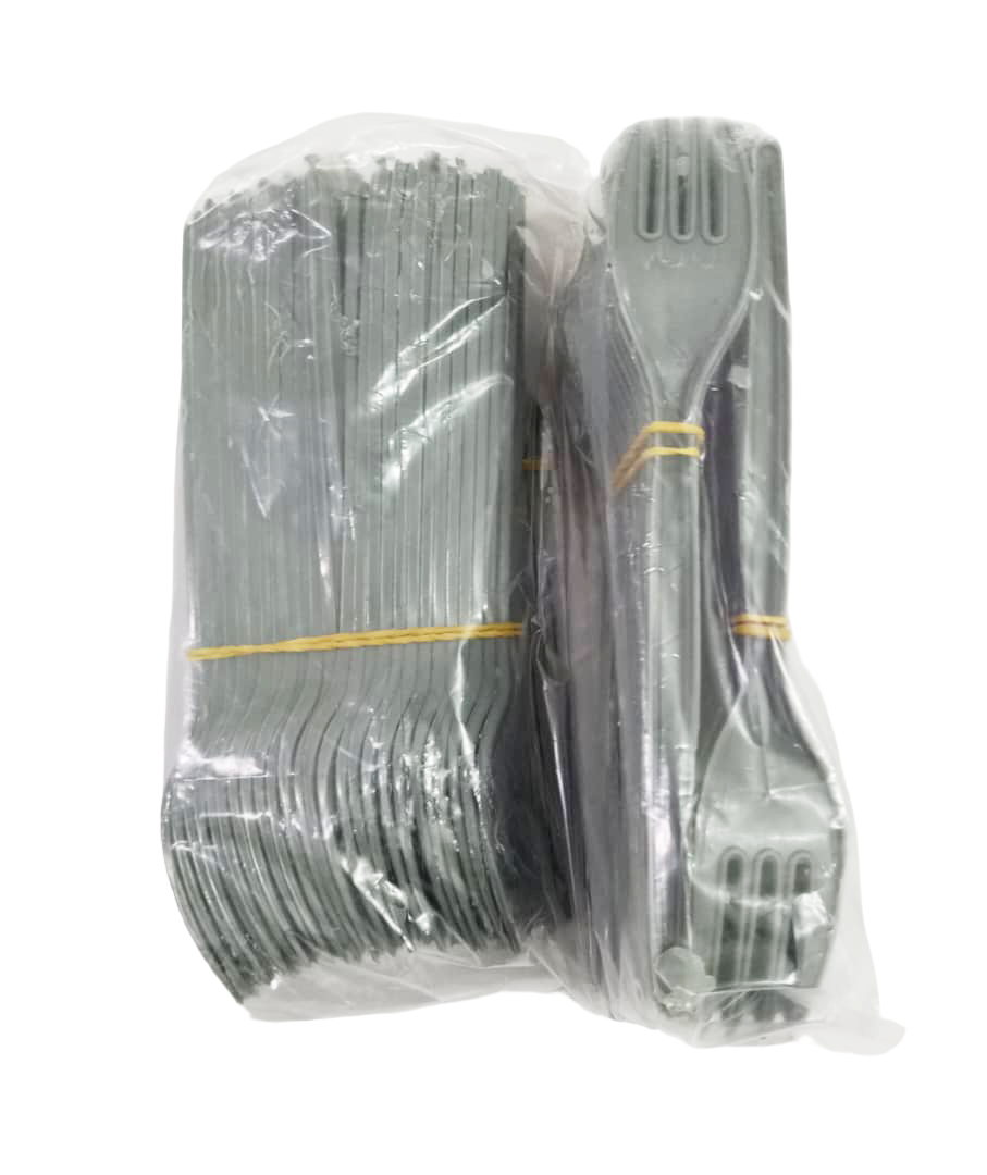 Disposable Plastic Fork 100 Pieces Per Pack, Gray | GMC16a