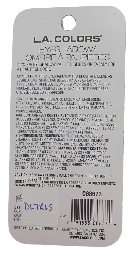 LA Colors Eyeshadow, 3 Colors Kit (Lotus C68673) | DLTR65