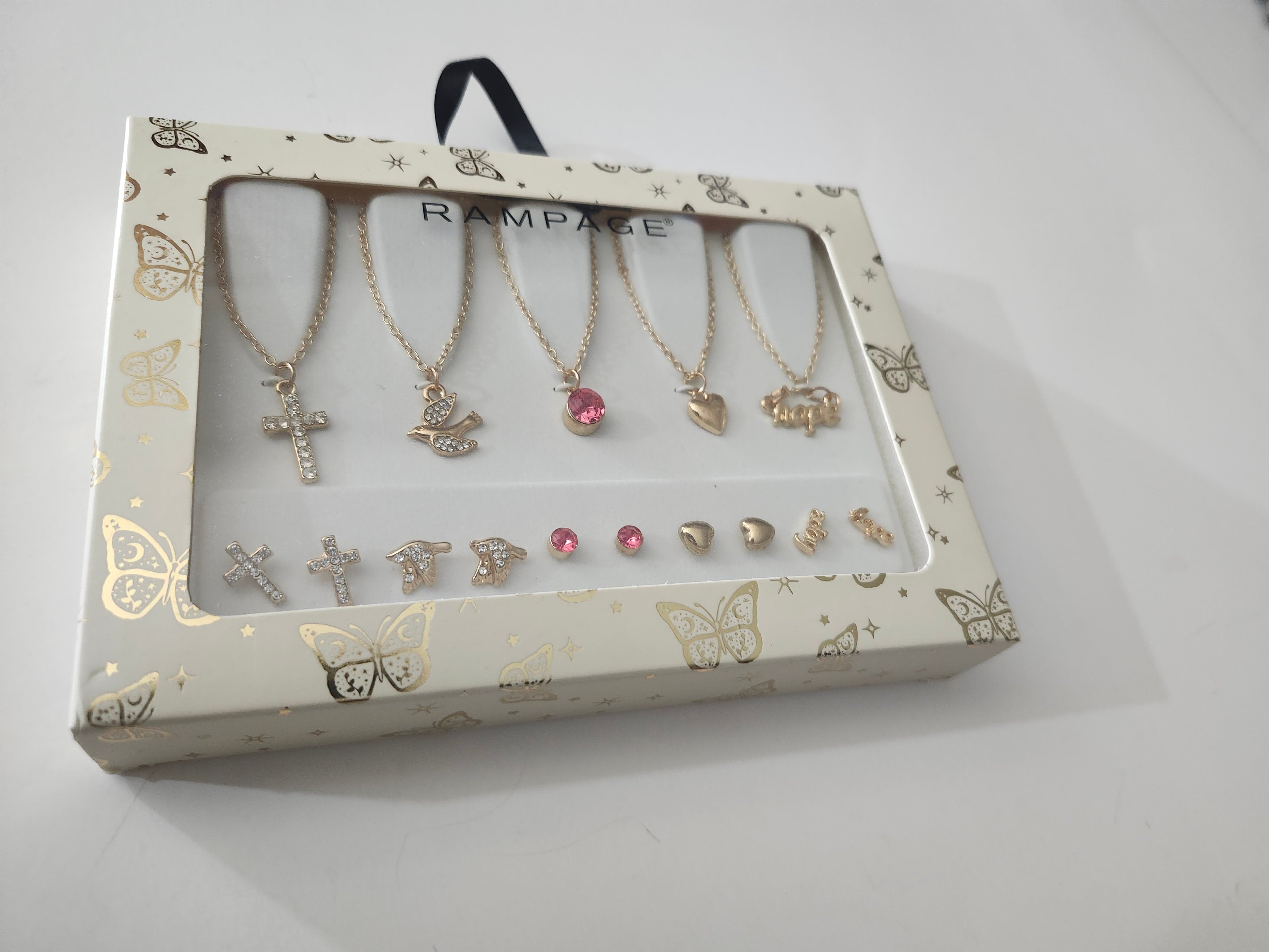 Rampage Mixed Stones Necklace and Earring Gift Set Multipack, 5 Pack | 2BLTN128XA