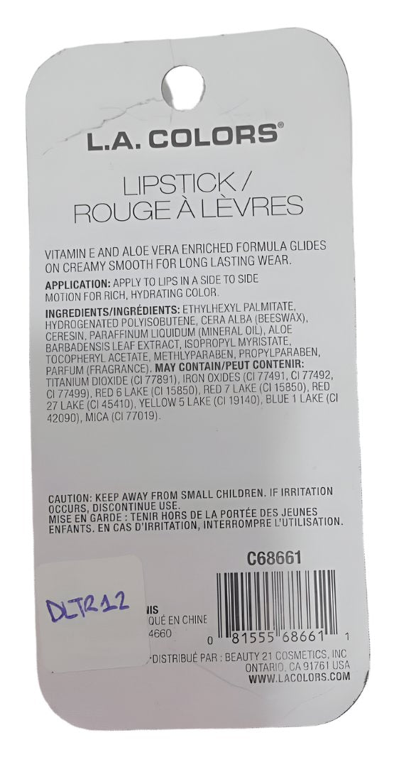 LA Colors Lipstick Creamy Finish (C68661 Show Off) | DLTR12