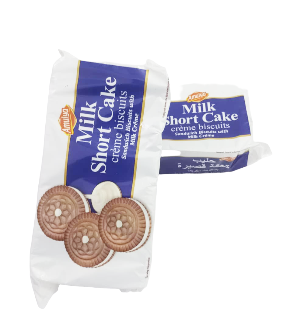 Amulya Milk Shortcake Sandwish Biscuits, Blue, 160g |GMP27b