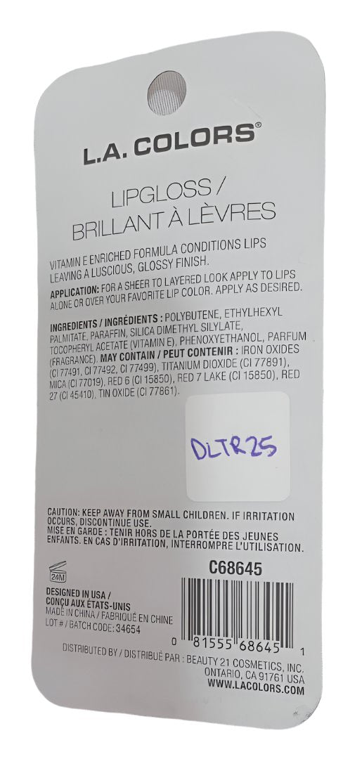 LA Colors Lip Gloss Glossy Finish (C68645 Coral Crush) | DLTR25