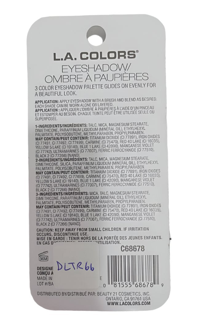 LA Colors Eyeshadow, 3 Colors Kit (Tumbleweed C68678) | DLTR66