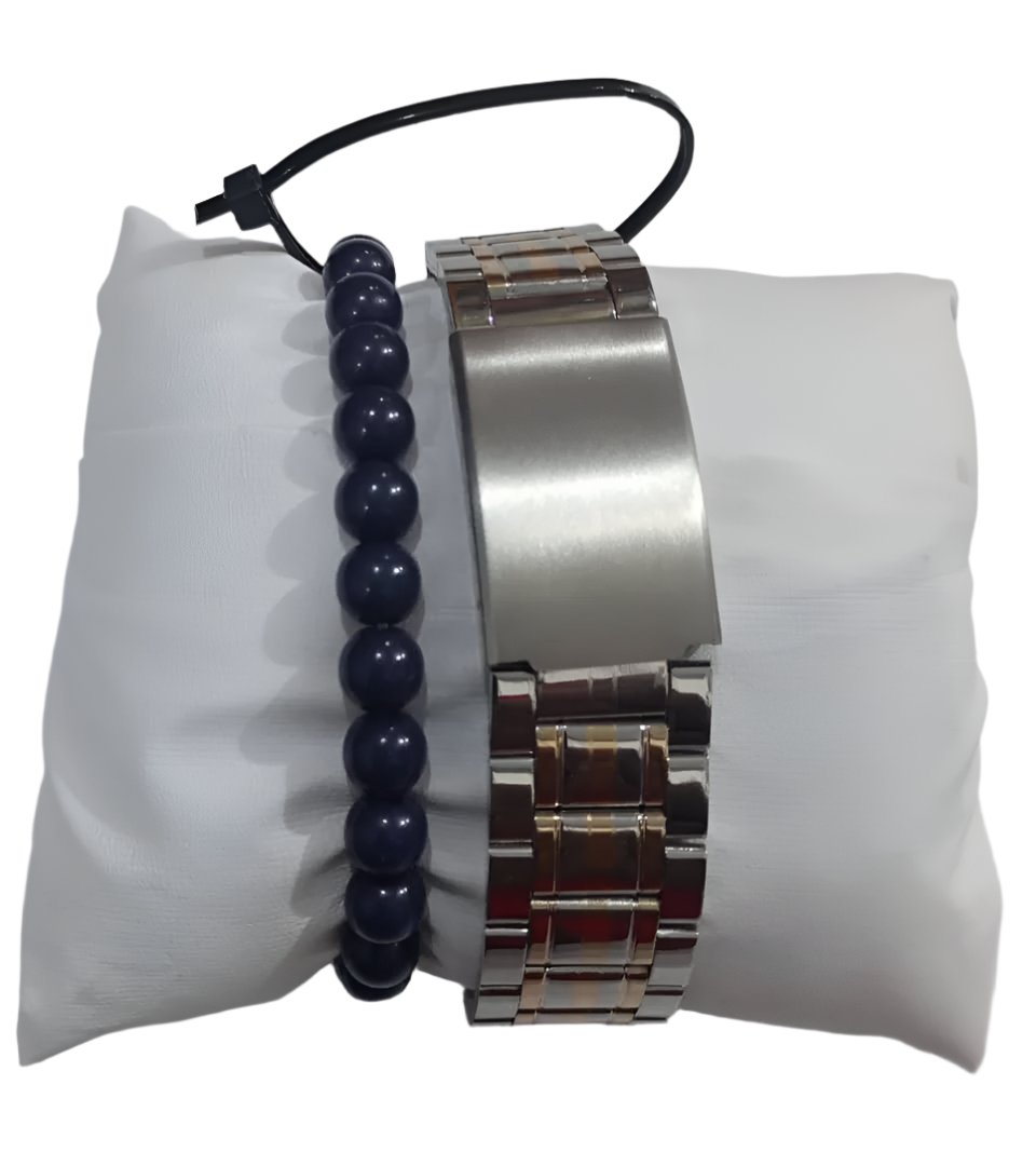 BeverlyHills Polo Club Diamond Wristwatch and Bangle Set for Men | BLTN83