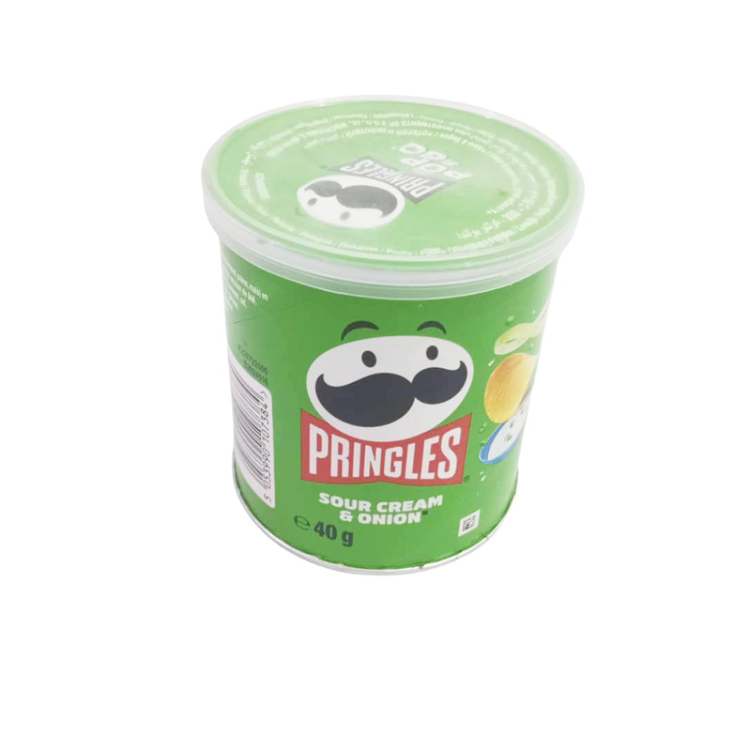 Pringles Sour Cream & Onion Potato Chips, Green, 40g |GMP36c