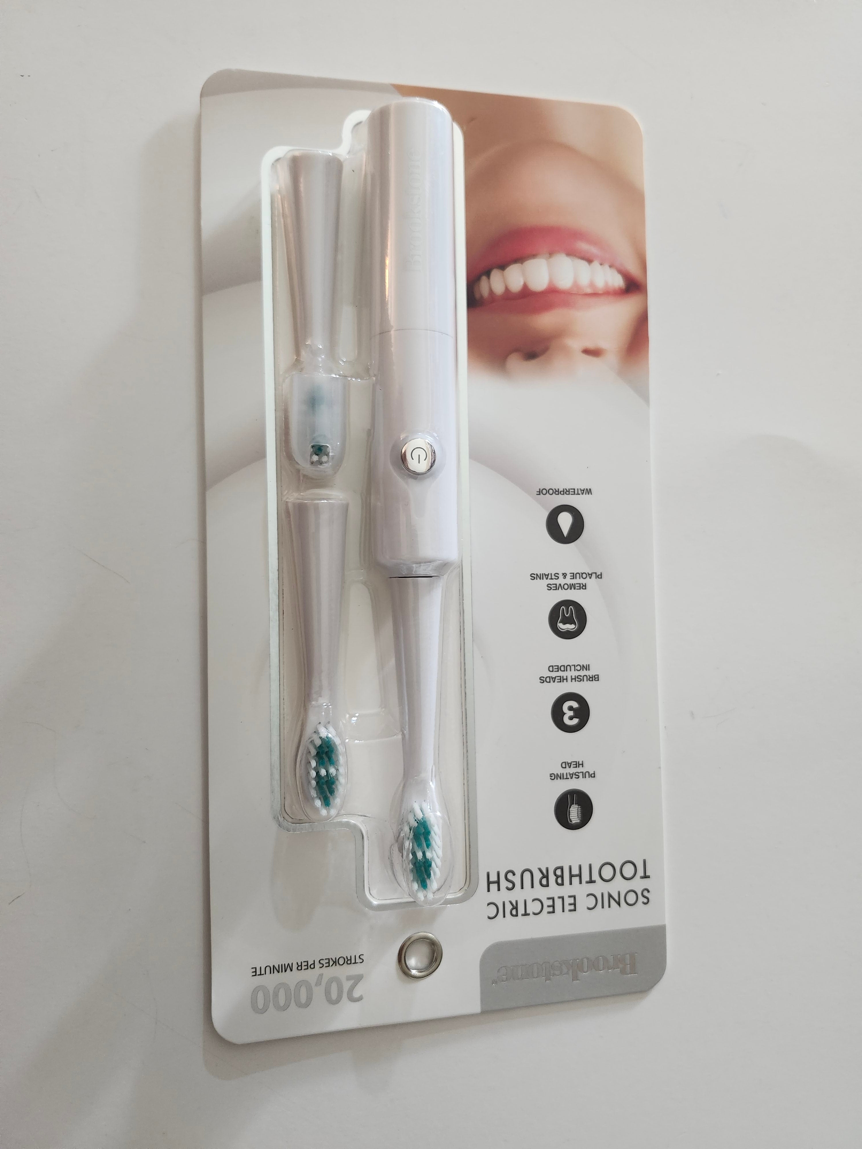 Brookstone Sonic Electric Toothbrush, 20,000 Strokes Per Minute | BTGT58XA