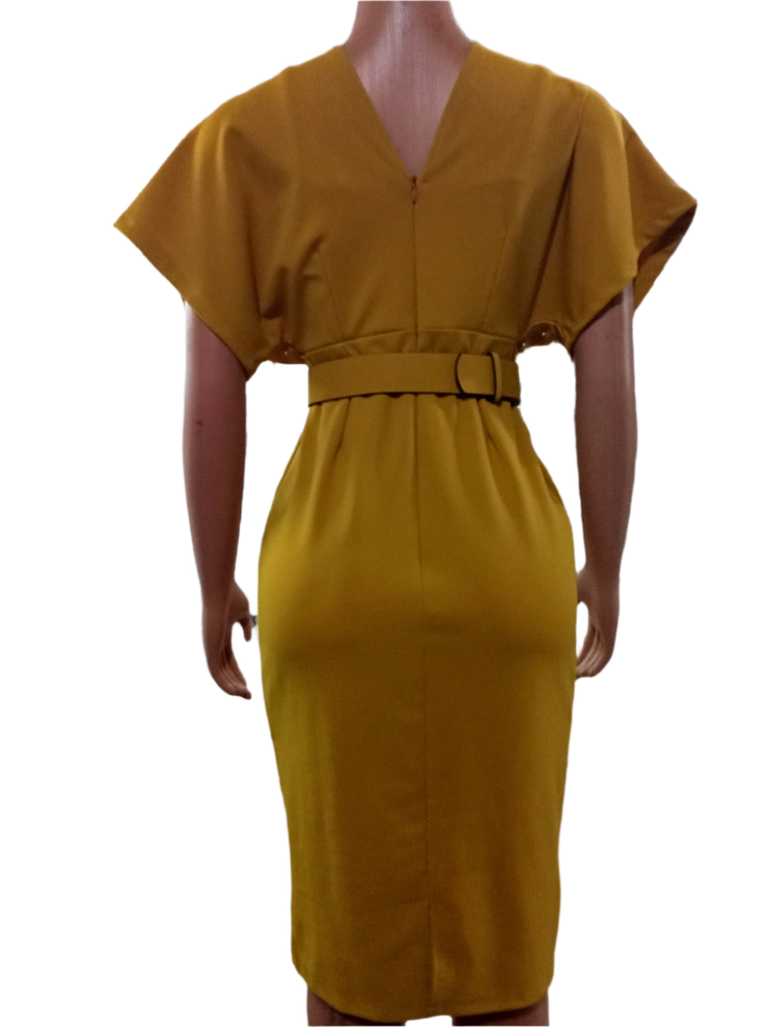 Classy Elegant Beaded Gown (Dress) for Ladies 2XL, Gold | MNE3a