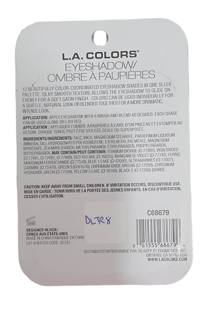 LA Colors Eyeshadow, 12 Colors Kit (Chic C68679) | DLTR8