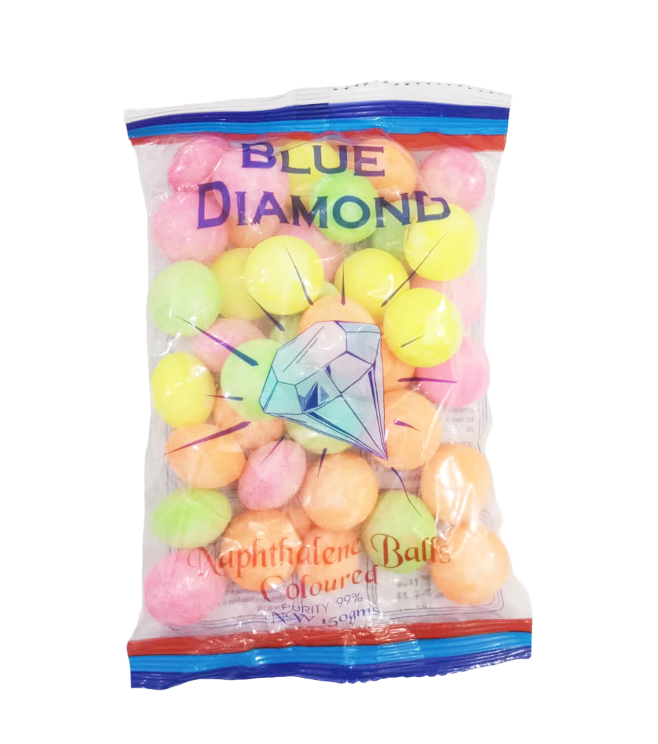 Blue Diamond Naphthalene Balls Coloured, 150g, Muti-Colour | EVG21a