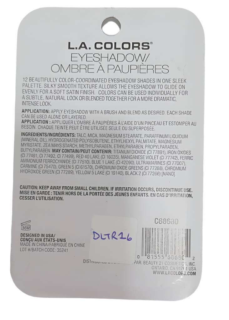LA Colors Eyeshadow, 12 Colors Kit (Traditional C68680) | DLTR16