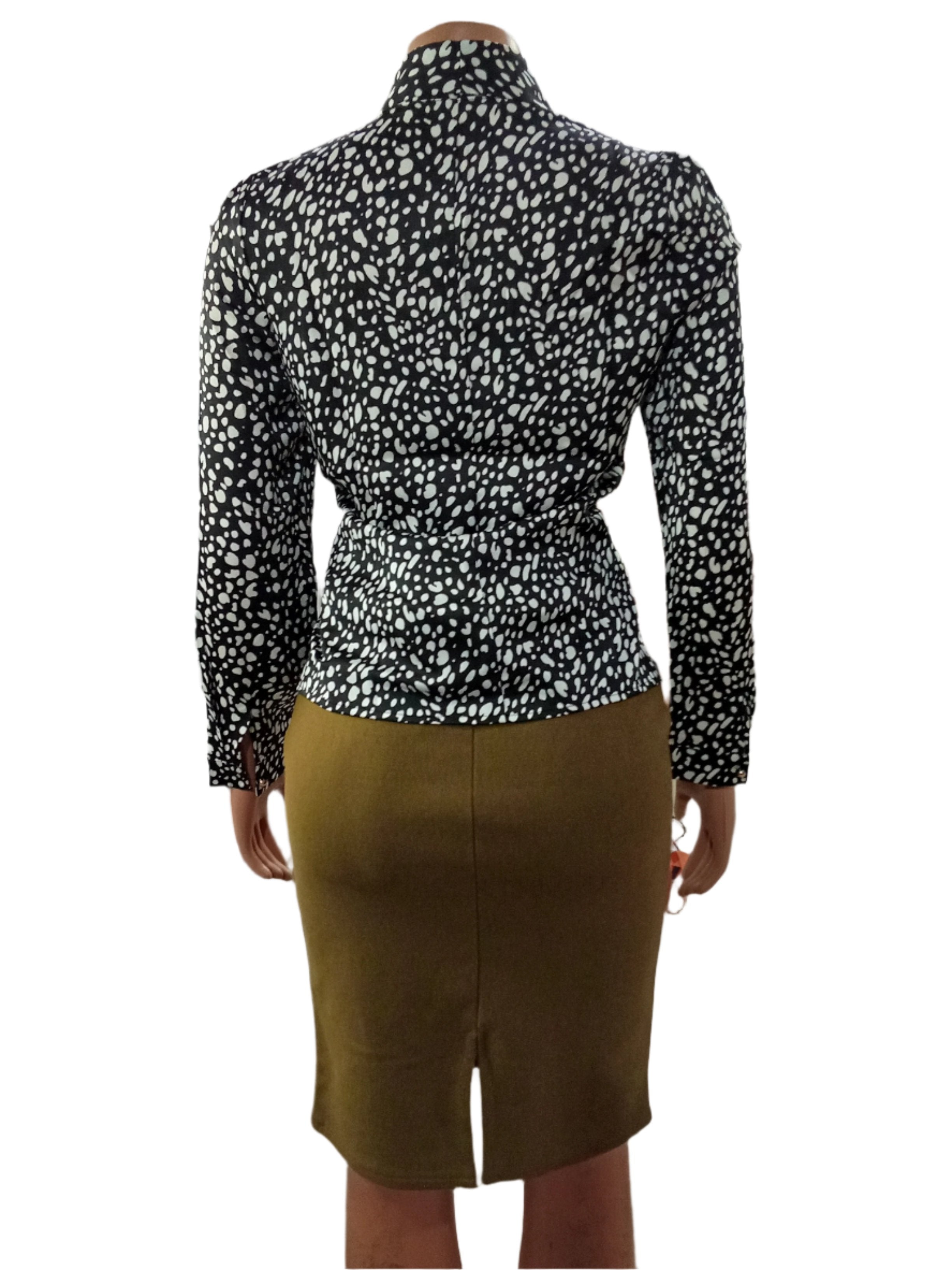 Best Selling Trendy Skirt and Blouse Set for Ladies 3XL Black Top & Free Size Brown Skirt | DBK3b