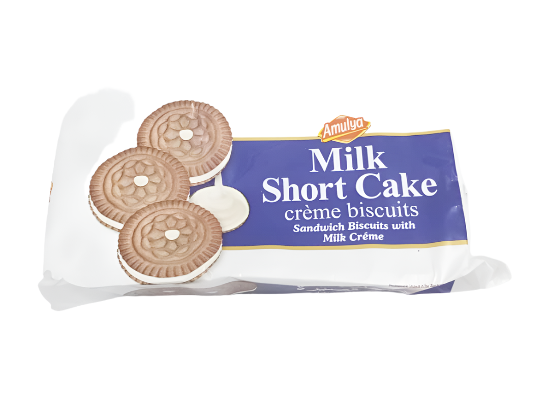 Amulya Milk Shortcake Sandwish Biscuits, Blue, 160g |GMP27b