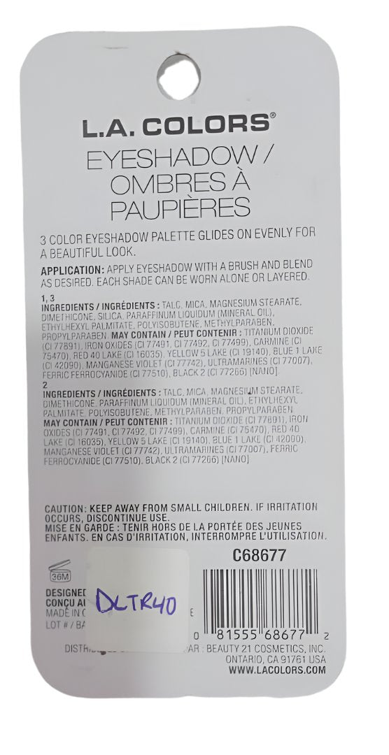 LA Colors Eyeshadow, 3 Colors Kit (Iris C68677) | DLTR40