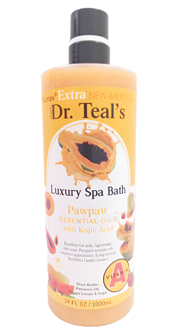 Doctor Teals Foaming Luxury Spa Bath (Pawpaw Essential Oils With Kojic Acid) 34fl.OZ, 1000ML | BLM4b