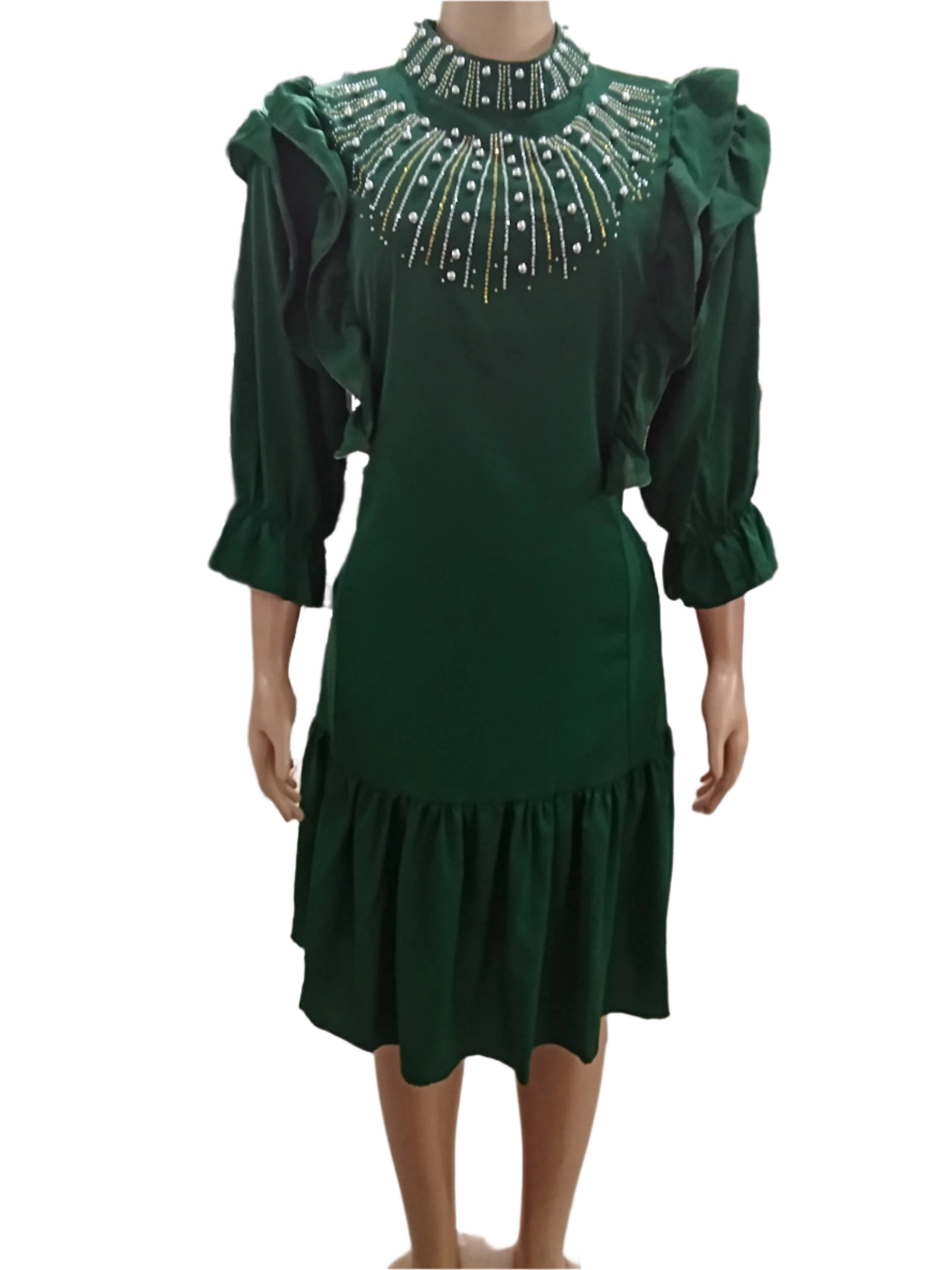 Super Fancy Ladies Stone Gown (Dress) XL, Green | NBN5b