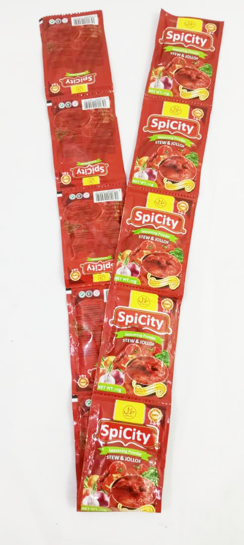 Halal Spicity Seasoning Powder Stew & Jellof 10 Pieces Per Roll 100g, Red | GNV9a