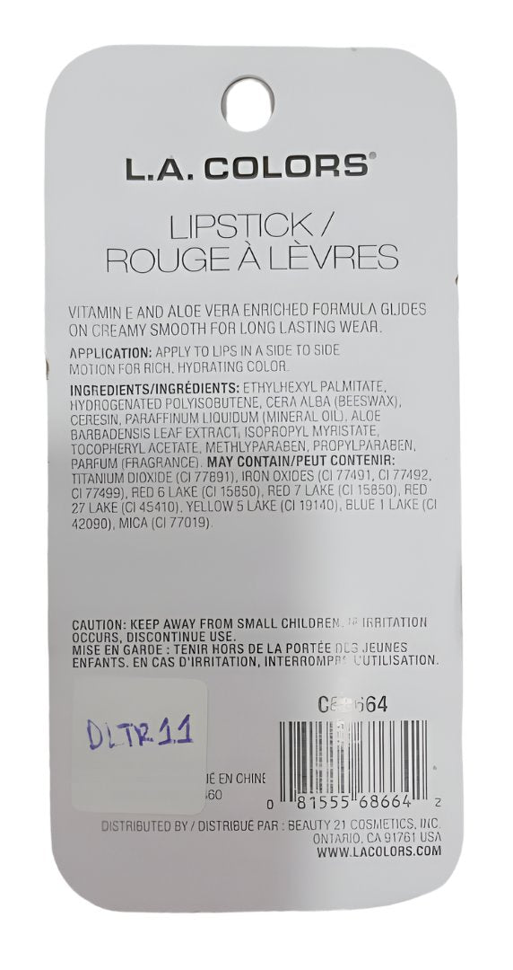 LA Colors Lipstick Creamy Finish (C68664 Main Squeeze) | DLTR11