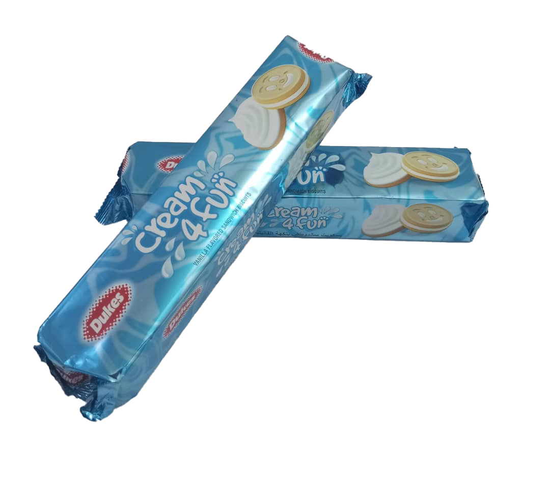 Dukes Cream 4 Fun Vanilla Flavoured Sandwich Biscuits, 150g | GMP12b