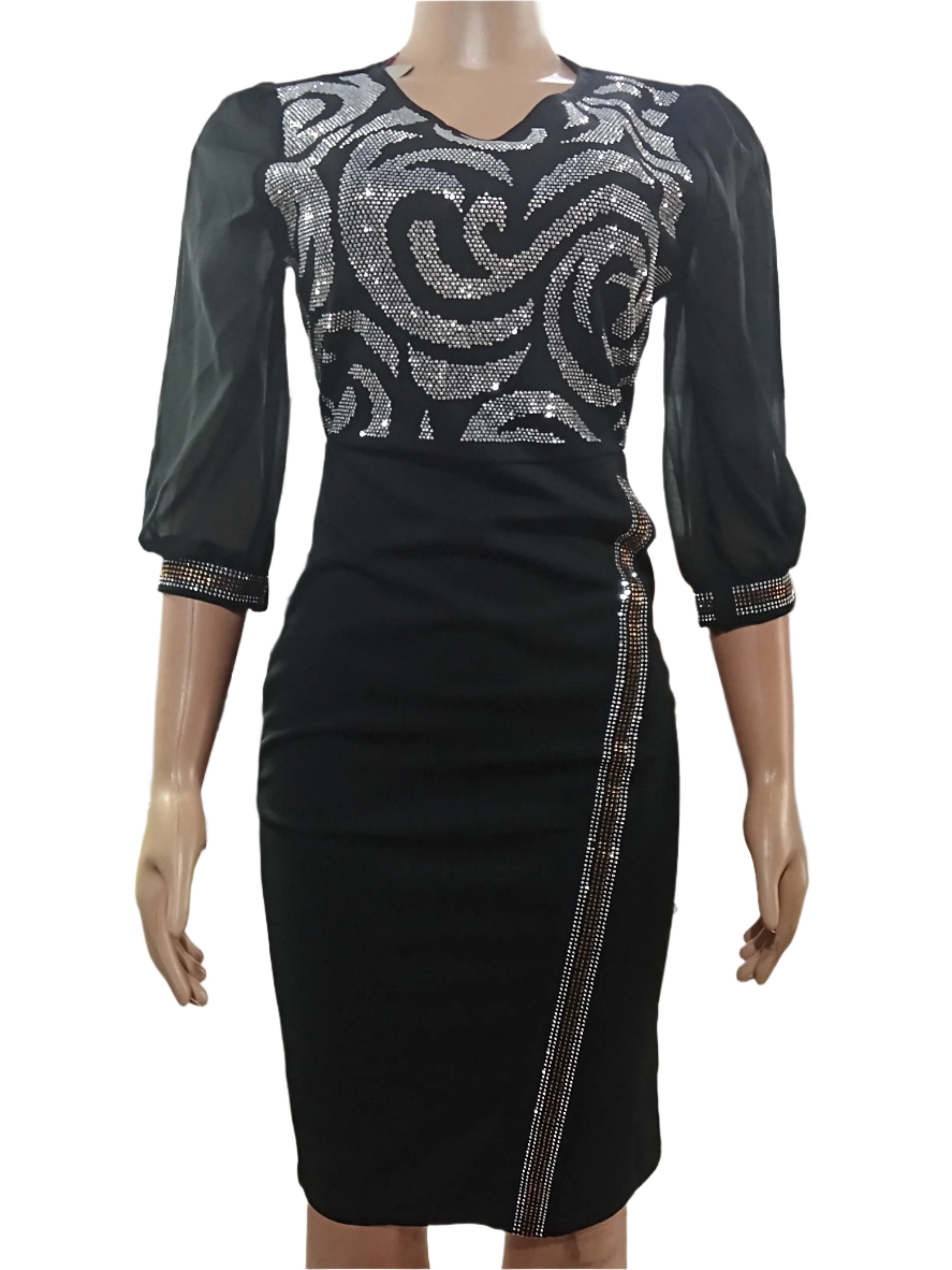 Classy Stone Gown (Dress) for Ladies 3XL, Black | MNE2c
