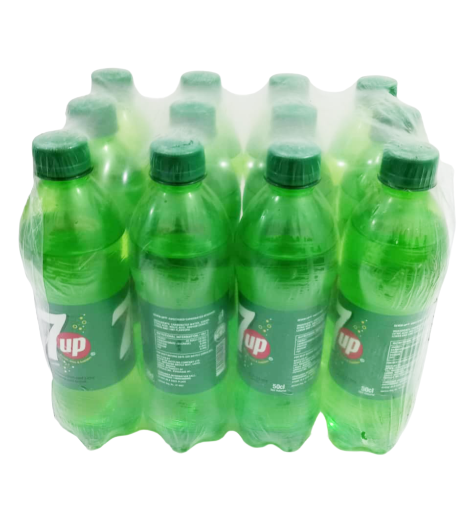 7Up Carbonated Lemon and Lime Flavoured Soft Drink, 50CL, Pack of 12 | BCL7a