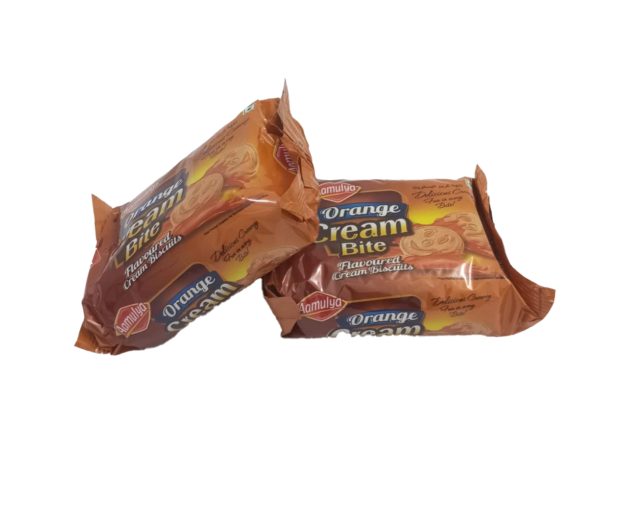 Aamulya Orange Cream Bite Flavoured Cream Biscuits, Brown, 92g |GMP30b